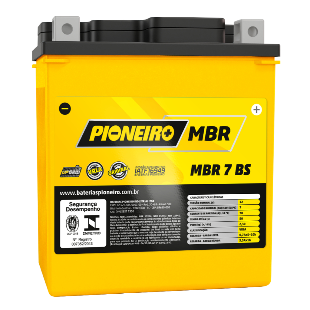 Bateria Pioneiro 7ah Suzuki Dr 125/ Dr 200/ Dr 250/ Dr 350