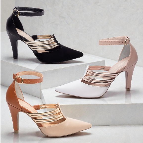 Scarpin Salto Alto Bico Fino Luxo Elegante Chique Social Festa Calçado Sapato Feminino Torricella