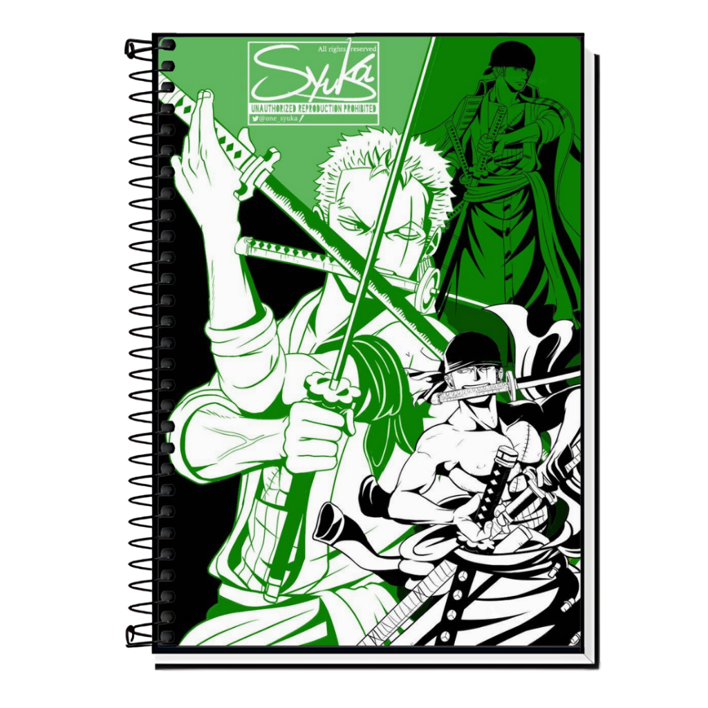Caderno Universitário Roronoa Zoro - One Piece | 1,10,15 e 20 Matérias | Capa Dura & Espiral | Edição Otaku em Oferta na Shopee