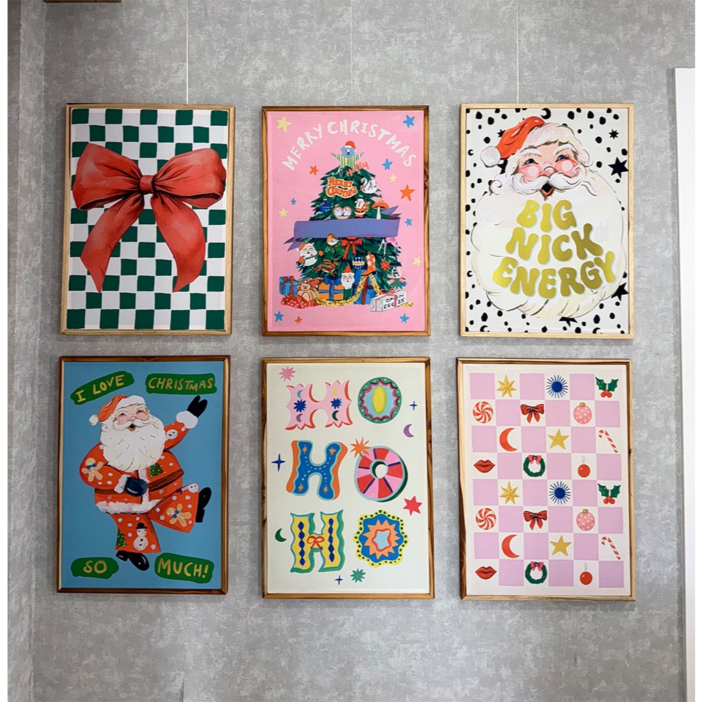 Kit 6 Quadros Natal Mag Merry