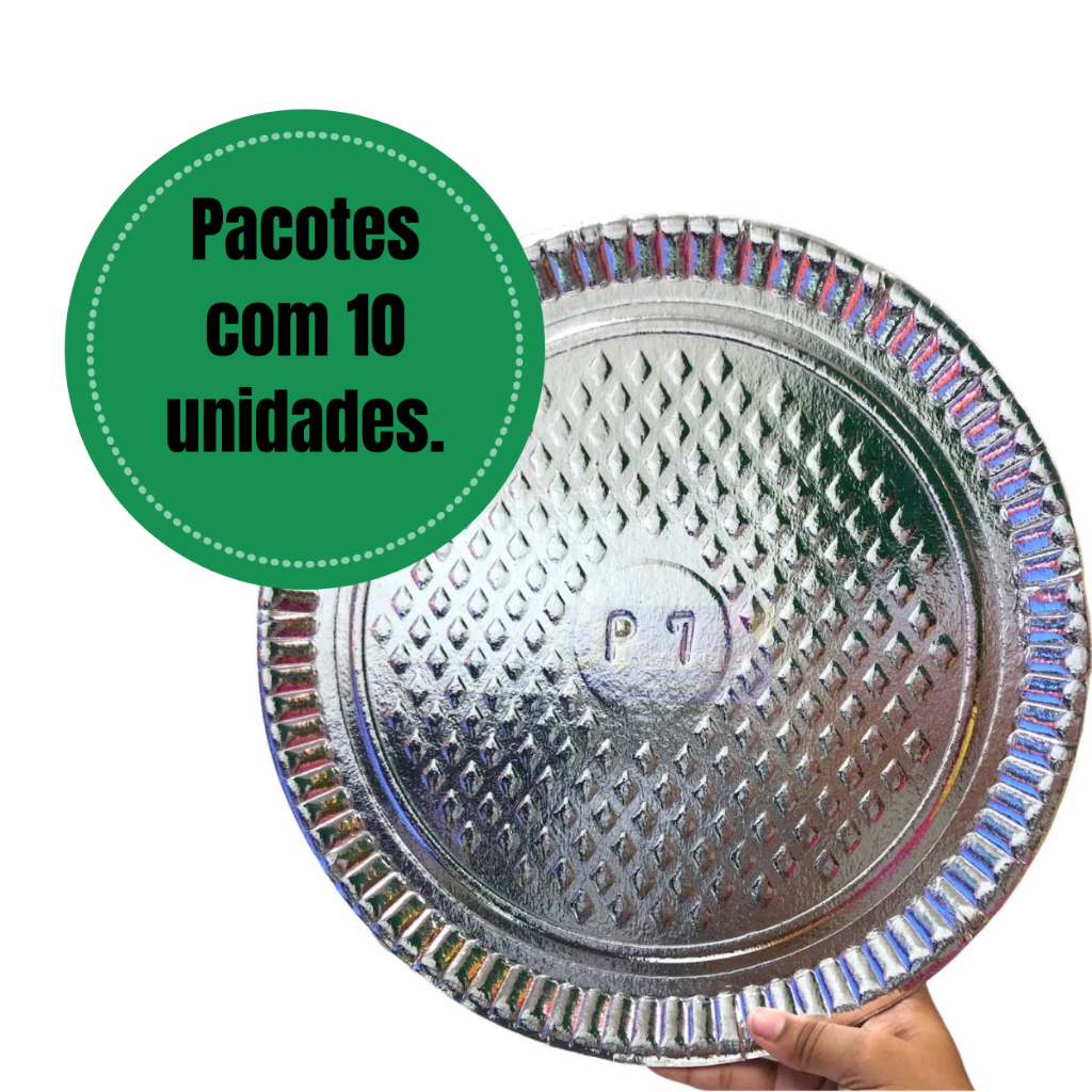 10 Prato Laminado Redondo Festa Doces e Salgados Diversos em Oferta na Shopee