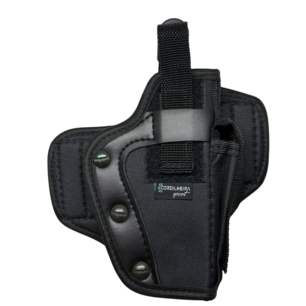 Coldre Destro (Lado Direito) Panqueca Parafuso c/ Porta Magazine Cintura | Militar - Tático | Preto em Oferta na Shopee