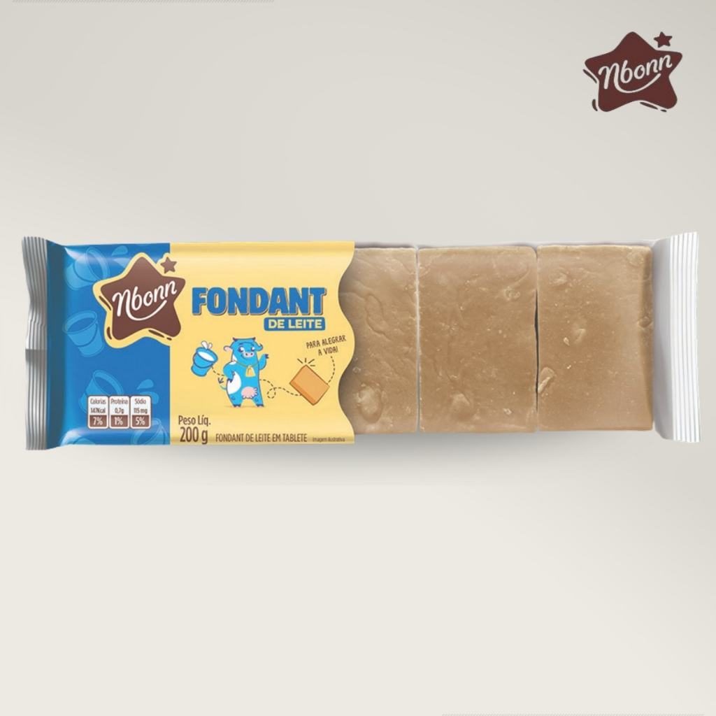 Doce Fondant de Leite Nbonn Barra 200g Doce de Leite