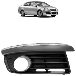 Moldura Grade Milha Jetta 2007 2008 2009 2010 Com Furo Preto