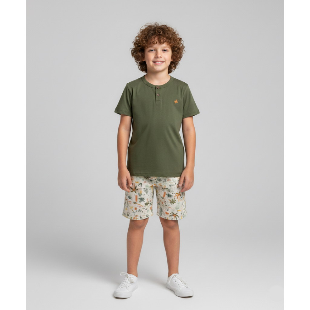 Conjunto Infantil Menino Verão  Blusa + Short- Tamanhos 2, 3, 4, 6, 8 E 10 Anos| Tecido Em Meia Malha E Tactel Sublumado
