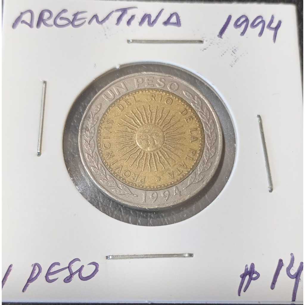 MOEDA ARGENTINA BIMETAL 1 PESO 1994 - D77
