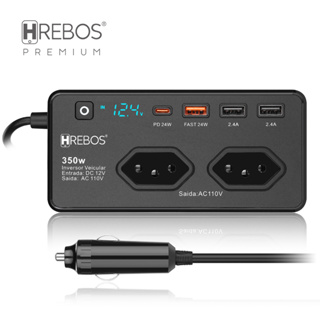 Inversor Conversor 350w 12v Para 110v Tomada + Usb Turbo E USB C Inversor Veicular de energia - MultiCar HREBOS IF-378 em Oferta na Shopee