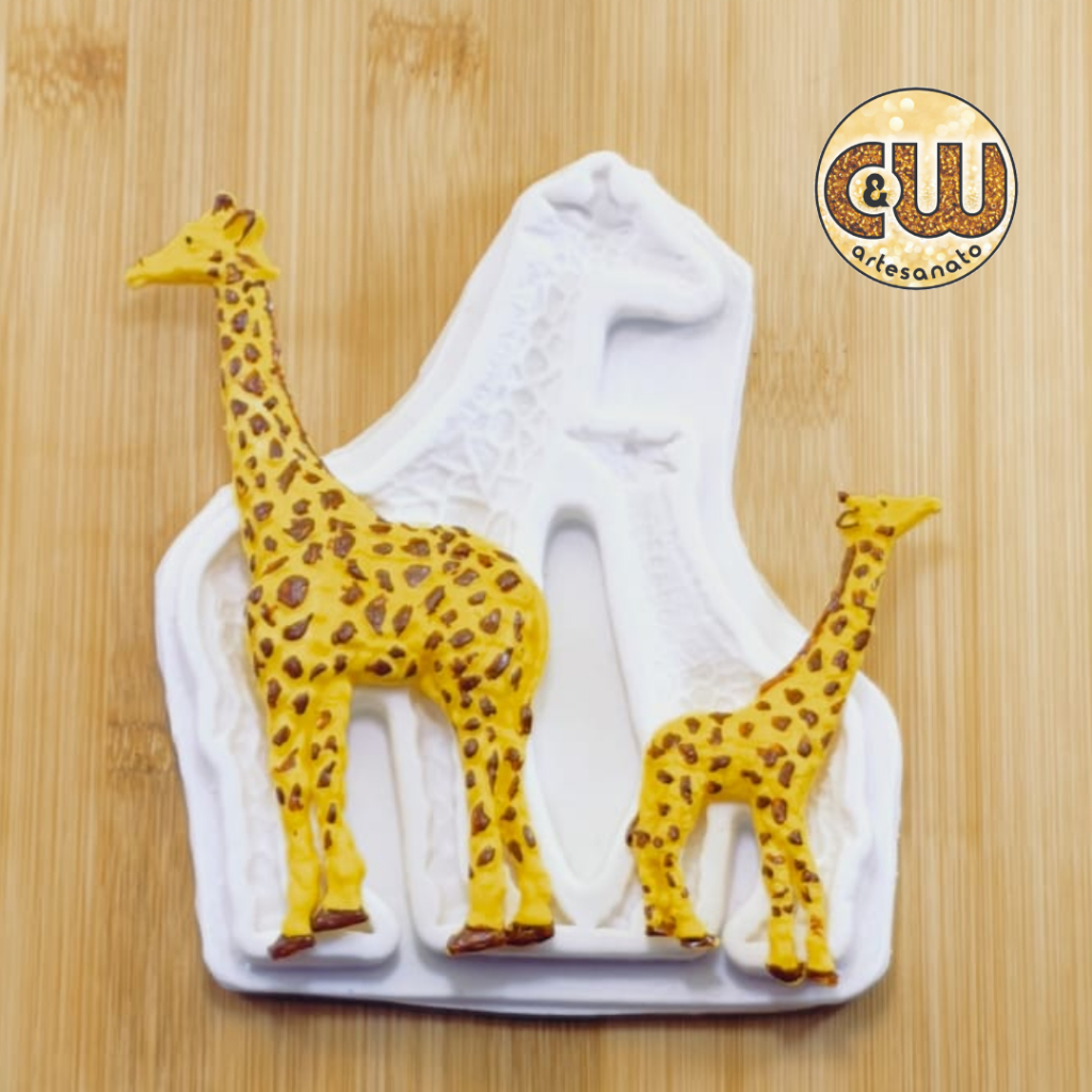 Molde de Silicone Girafa com 2  Safari Confeitaria e Artesanato – Biscuit - Festa em Oferta na Shopee