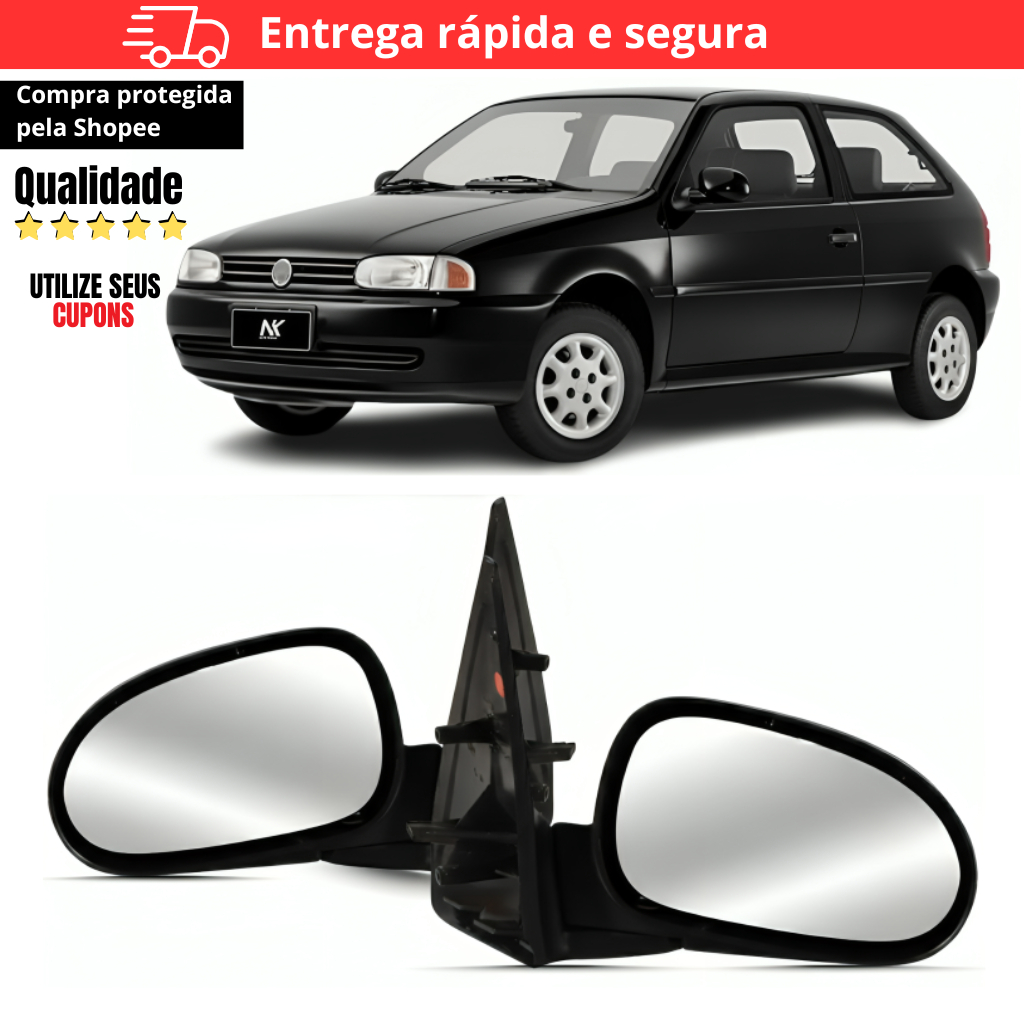Par/Un Retrovisor Gol Parati G2 Bola 95 96 97 98 99 Manual 2 Portas em Oferta na Shopee