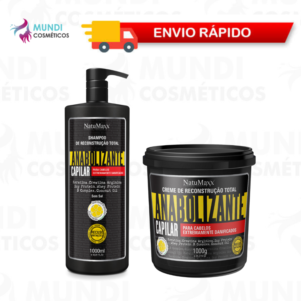 Kit Anabolizante Natumaxx Shampoo 1L + Máscara Capilar 1kg