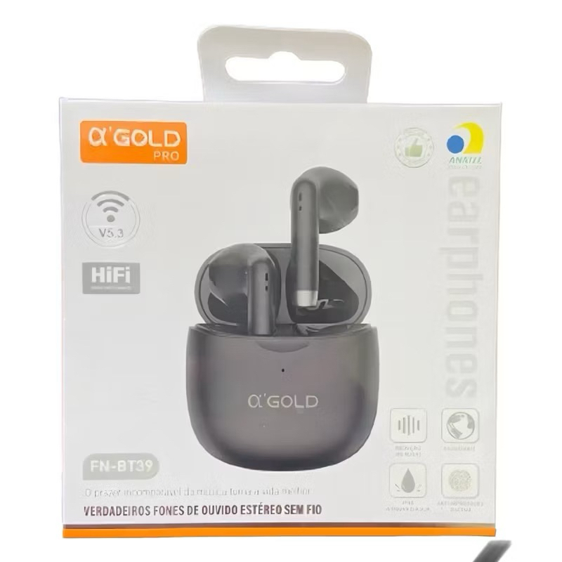 Fone De Ouvido Bluetooth In-ear Gamer Sem Fio A'gold Fn-BT-39- Colorido Microfone TWS