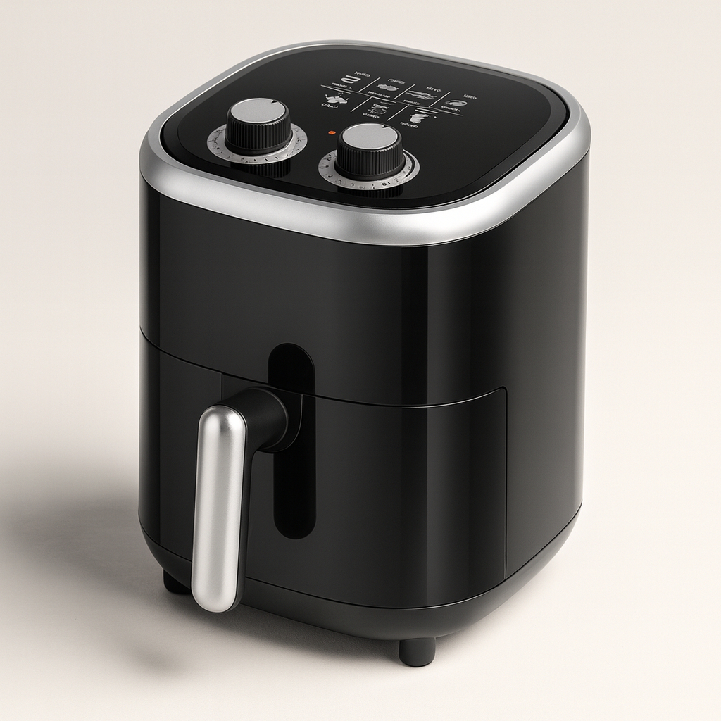Air Fryer Fritadeira Elétrica Sem Óleo 3,5L 1200W 220V Preta Multiuso Cozinha Kaza+ Antiaderente