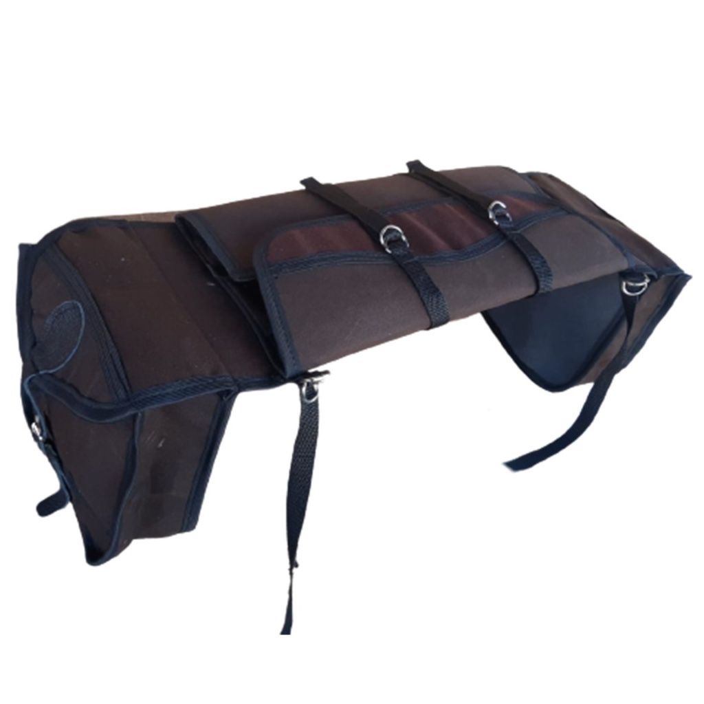 alforje reforçado com porta capa fabricação própria marrom