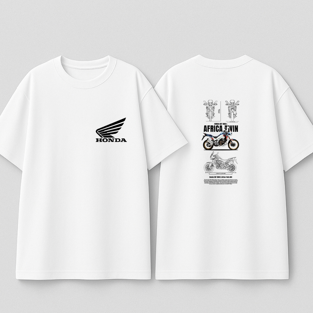 Camiseta Masculina Estampada Honda CRF 1000 L Africa Twin Influencer Motos Diversos 100% Algodão