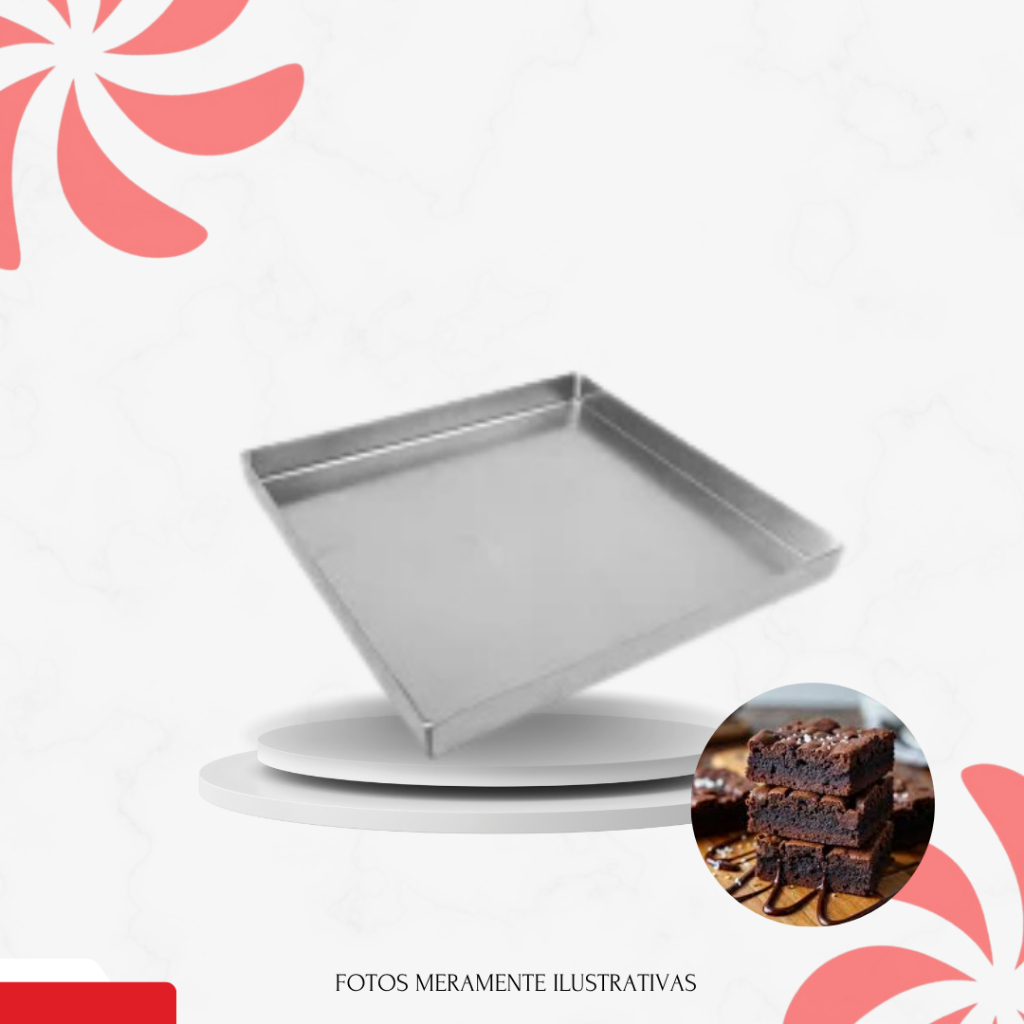FORMA PARA  BROWNIE  - 31.5X31.5X3 em Oferta na Shopee