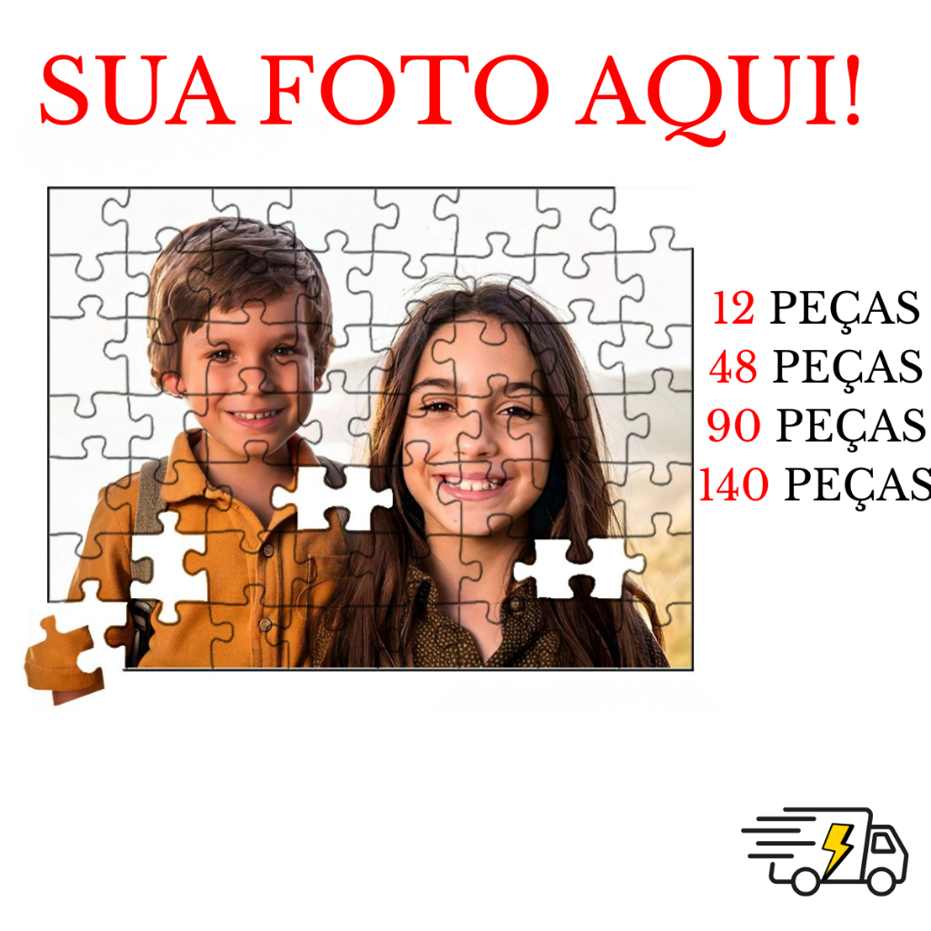 Quebra Cabeça Personalizado Presente 18x27 140 Peças em MDF Namorados Pais Casamento