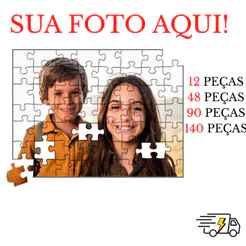 Quebra Cabeça Personalizado Presente 18x27 140 Peças em MDF Namorados Pais Casamento