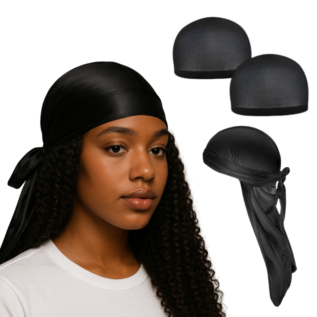Kit Durag de Malha + 2 Toucas Nero Antifrizz Waves Dreads Tranças Unissex em Oferta na Shopee