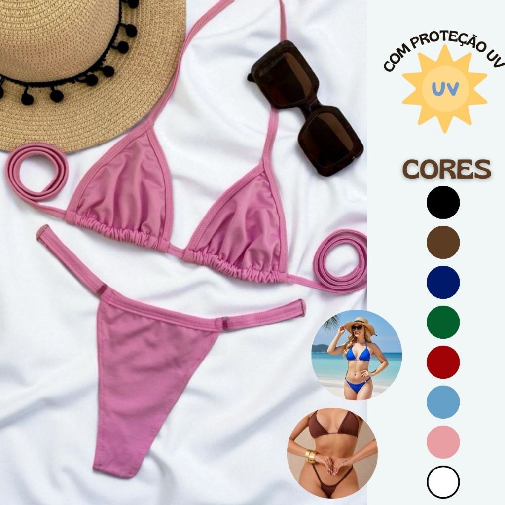 Biquíni Marquinha de Fita Fio Dental Cortininha Bronze Perfeito Confortável Ajustável Com Regulador em Oferta na Shopee