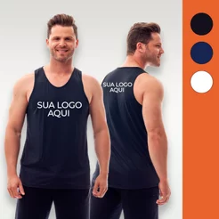 Regata dry fit básica estampada com a sua marca LEIA A DESCRIÇÃO