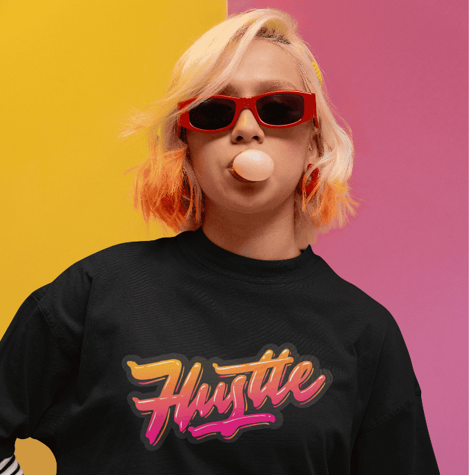 Camiseta Oversized Hustle Estampa Streetwear Feminina Conforto Estilo e Caimento Perfeito