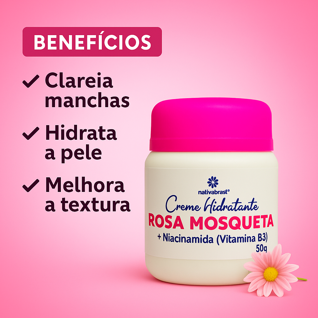 Creme Rosa Mosqueta para Melasma | Clareia Manchas, Acne e Olheiras em Oferta na Shopee