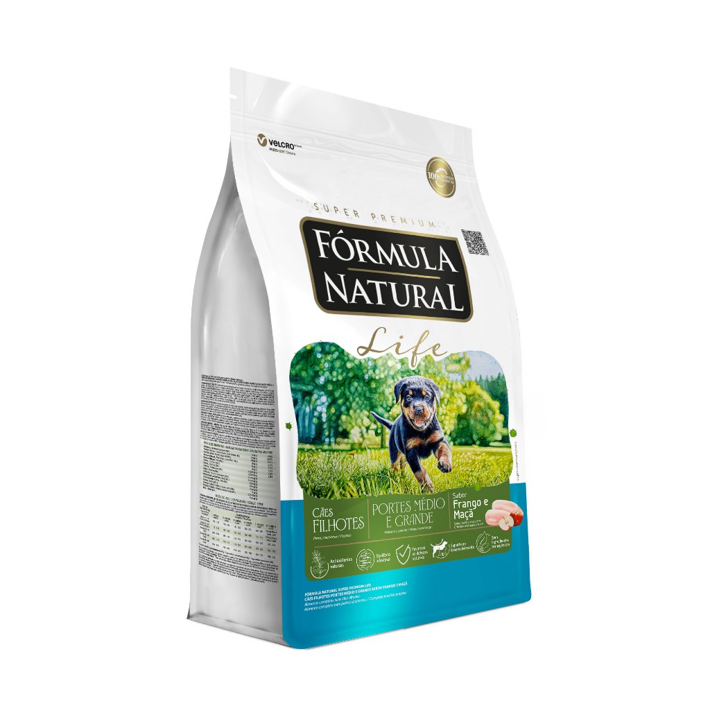 Ração Fórmula Natural Life Cães Filhotes Porte Médio e Grande 15kg Adimax