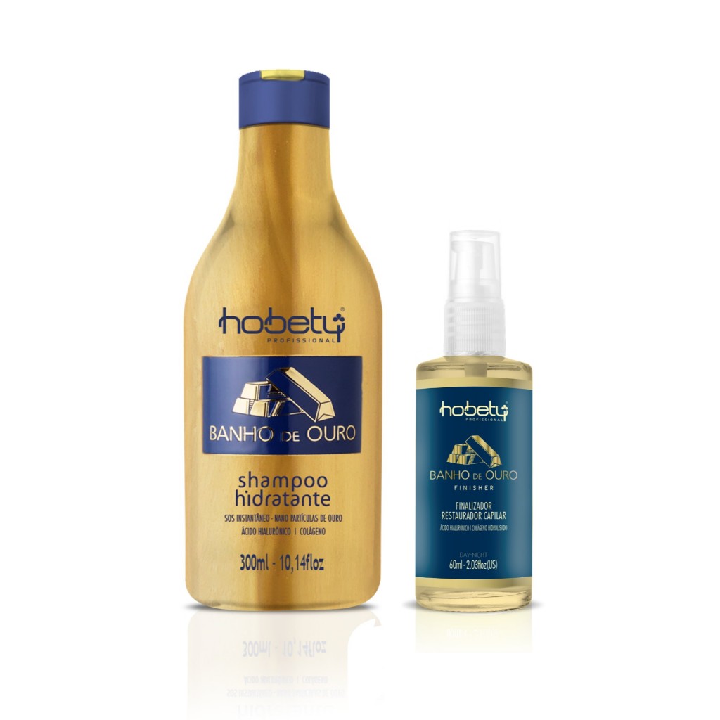 Hobety KIT Banho de Ouro Shampoo 300ml + Finalizador Capilar 60ml