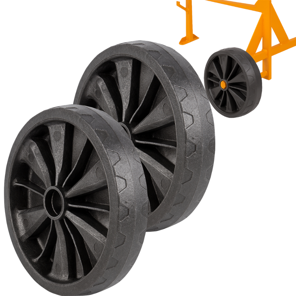 Kit 2 Rodas Plástica Maciça Bitorneira Todos Modelos Até 150 Litros Aro 8 - 400kg - Par