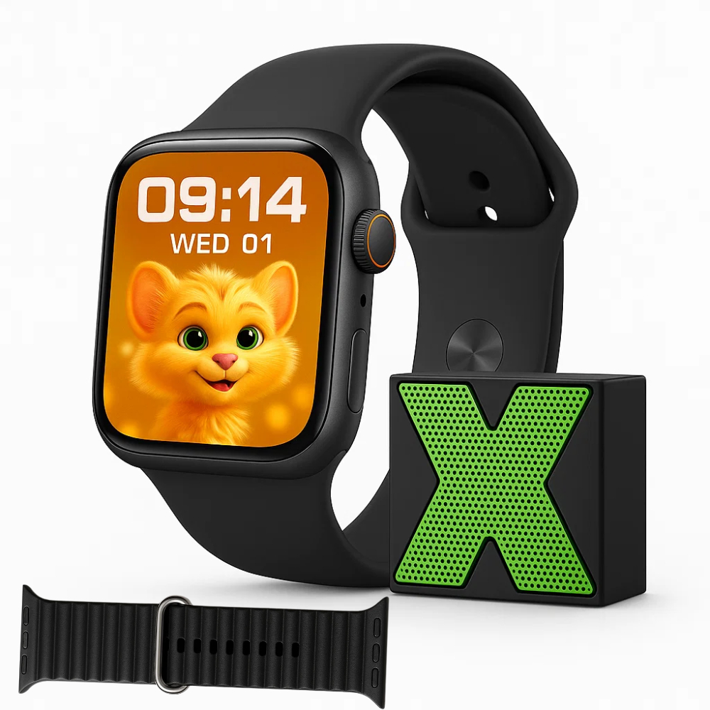 Smartwatch X11 Chamadas Bluetooth Duas Pulseiras Caixa de Som Música Monitoramento Esportivo