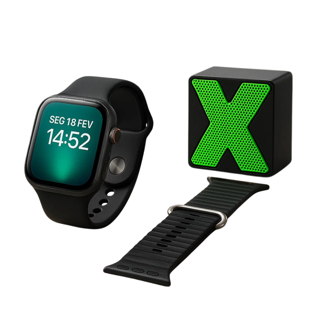 Relógio Inteligente X11 com Chamadas Bluetooth, Monitor de Saúde e Caixa de Som