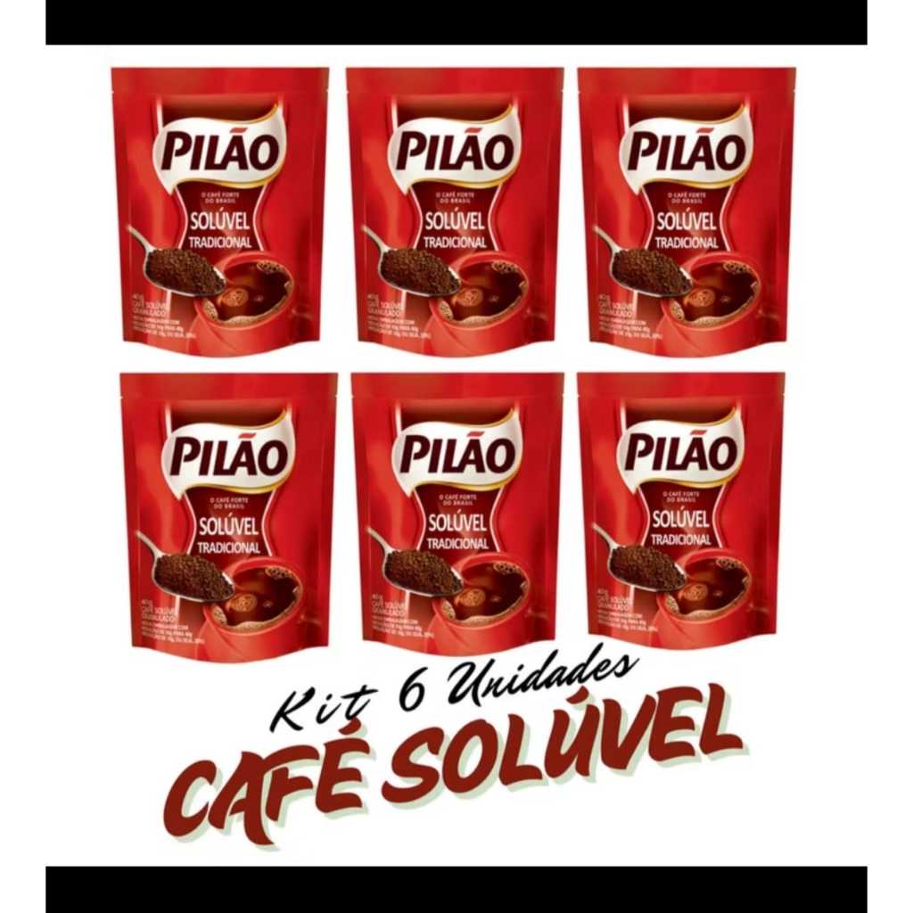 Café Pilão Solúvel Pouch 40g instantâneo  Kit-C/6 unidades em Oferta na Shopee