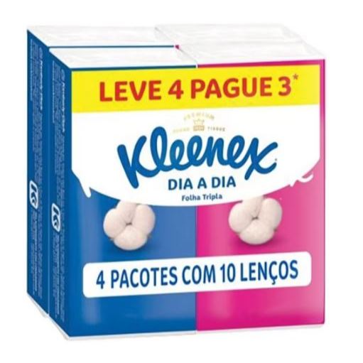 Lenço De Papel Kleenex Dia a Dia Com 40 unidades 4x10 - Suzano