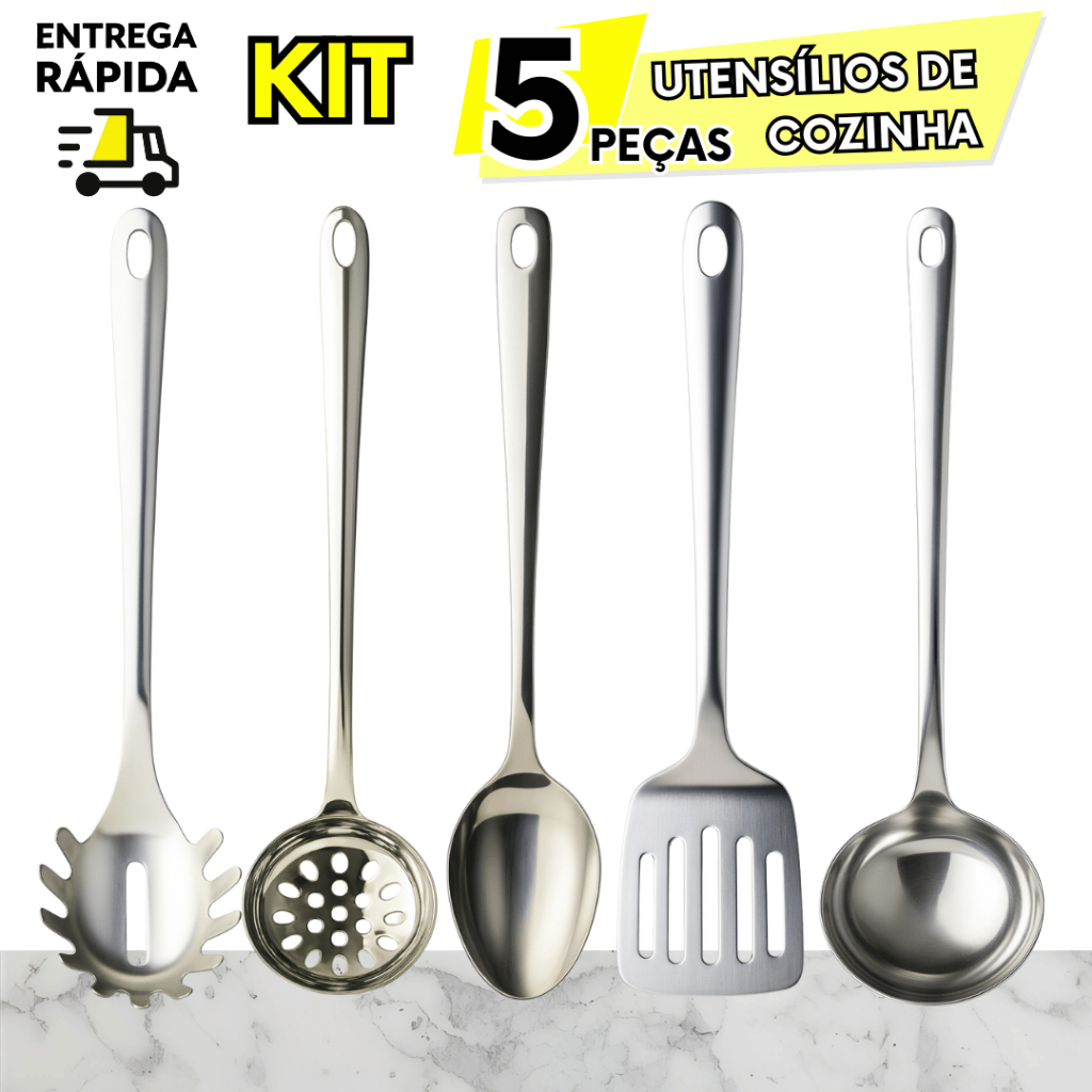 5,4,3,2 Ou 1 Utensílio Cozinha Pegador Massas Escumadeira Colher Arroz Espátula Vazada Concha Feijão