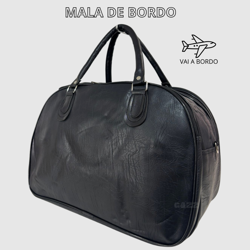 Mala Bolsa De Mão Extra Grande De Viagem Couro Ecológico C/ Alça Tranversal Promoção