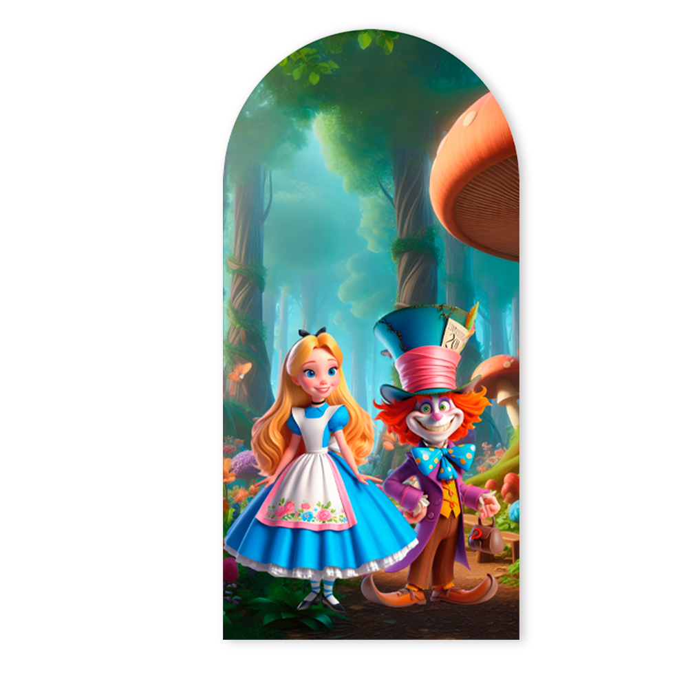 Capa Painel Romano Sublimado Helanca Premium Decoração 2x1 Tema Alice P Mrvlhs Decoração Aniversário