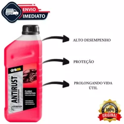 kit 4 Fluido Dnk Antirust Rosa Aditivo Protetivo Radiador Concentrado Rosa 1l