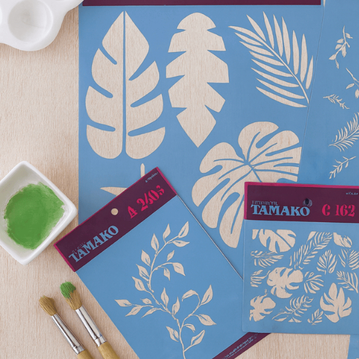 Kit 4 Stencil de Folhas Natureza Folhagem Pintura Decoração em Oferta na Shopee