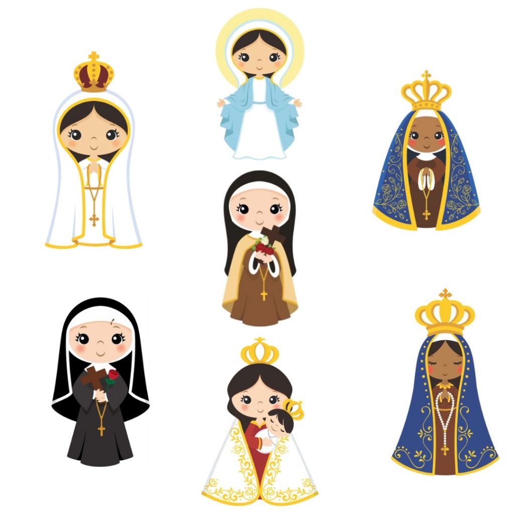 Aplique Termocolante Sublimação Santinhas 7 unidades 6 cm em Oferta na Shopee