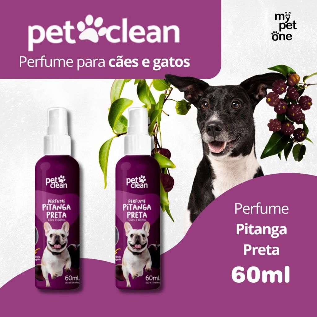 Kit 2 Perfume Colônia Pitanga Preta 60ml P/ Cães E Gatos - Pet Clean em Oferta na Shopee