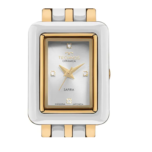 Relógio Technos Feminino Ceramic Safira Branco Sapphire 5y36aa/1