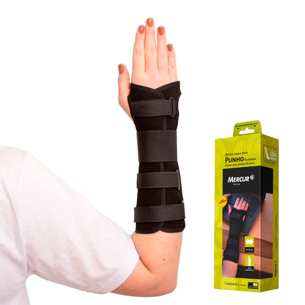 Munhequeira Órtese Punho Com Tala Bilateral Longa Tam Mercur