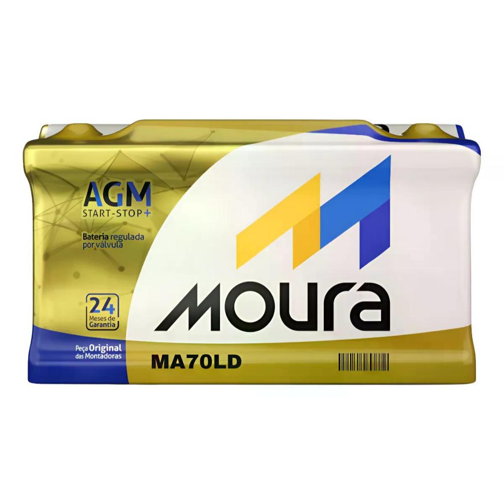 Bateria Moura AGM MA70LD 70Ah Start Stop Fusion Creta BMW Audi