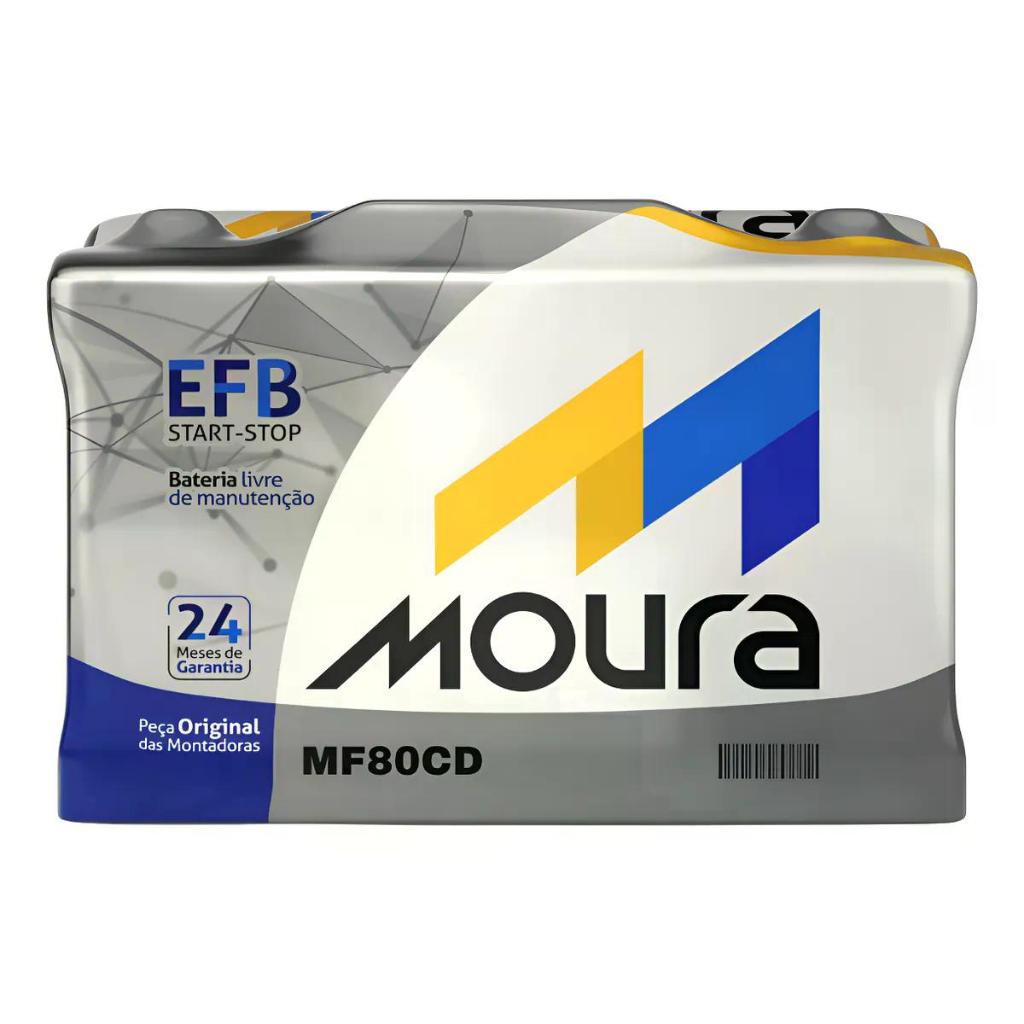 Bateria Moura EFB MF80CD 80Ah Start Stop Cruze Ranger F150