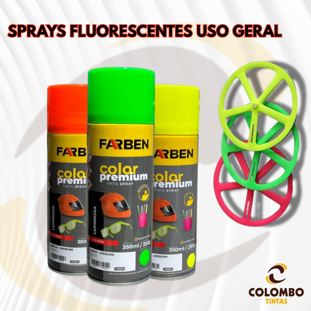 Tinta Spray Fluorescente 350ml Uso Geral Farben – Secagem Rápida Decoração Geral e Automotivo — R$ 46,19 em Shopee