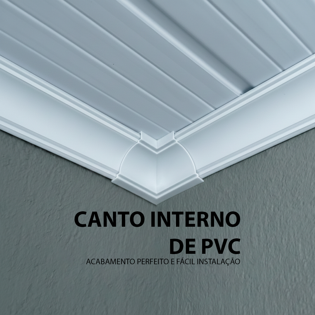 Canto Interno/Externo Forro Pvc Moldura Branco Gelo - Escolha a Quantidade
