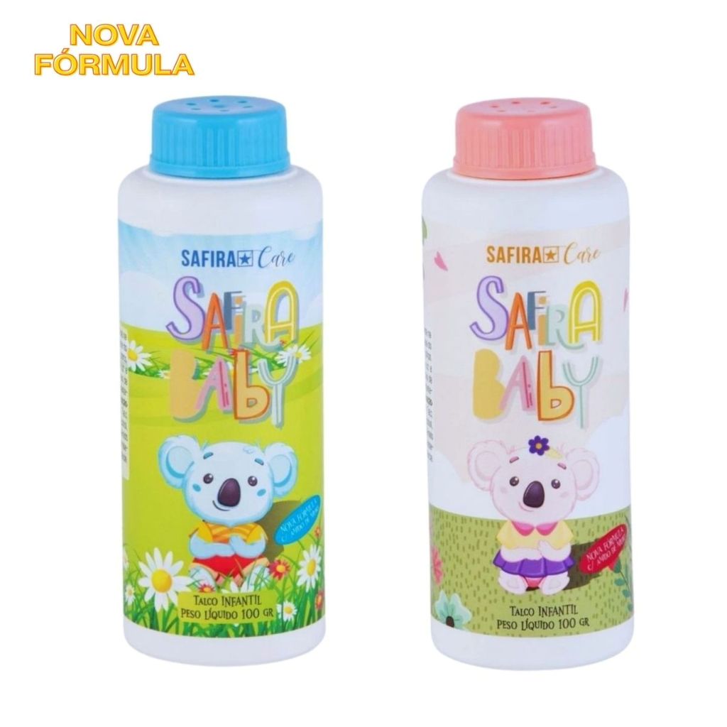 Talco Perfumado e Proteção Infantil 100g Cuidado Baby Safira