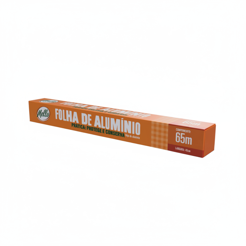 Rolo Papel Alumínio 45cm X 65M Cozinha Alimento Forno Proteção Calor