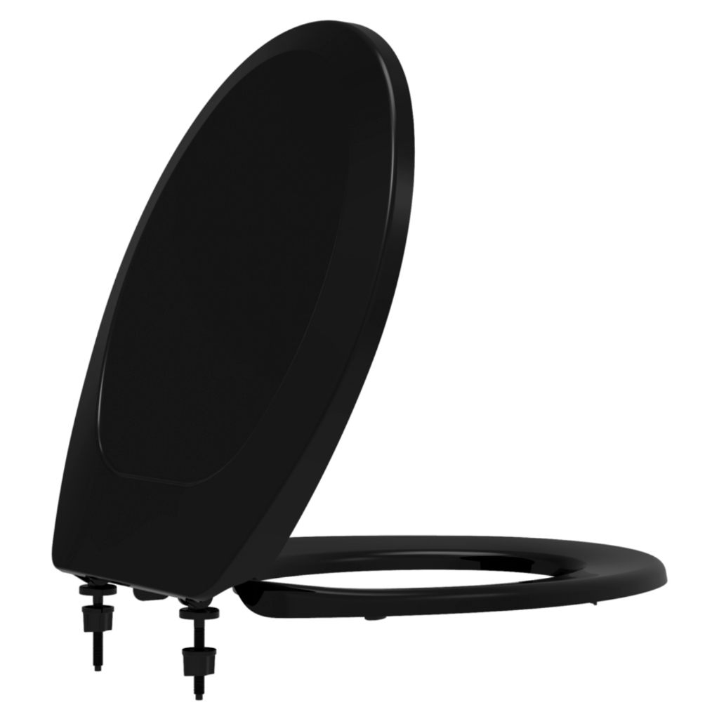 Assento Sanitário Oval Premium Preto Tupan – Polipropileno Resistente Universal AP002