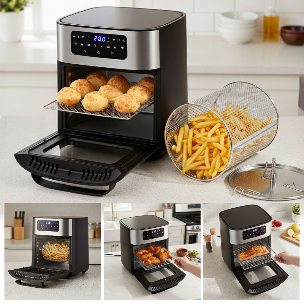 Air Fryer Fritadeira elétrica 1700W 12L Panela de Fritar Design Sofisticado Facil Praticidade